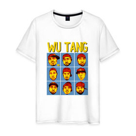 Мужская футболка хлопок с принтом Wu tang clan в Кировске, 100% хлопок | прямой крой, круглый вырез горловины, длина до линии бедер, слегка спущенное плечо. | Тематика изображения на принте: clan | hip hop | rza | wu tang | wutang | ву танг | вутанг | рэп