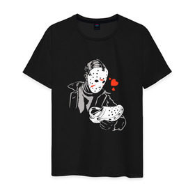 Мужская футболка хлопок с принтом Jason Crocs в Кировске, 100% хлопок | прямой крой, круглый вырез горловины, длина до линии бедер, слегка спущенное плечо. | джейсон | любовь | обувь | пятница 13 | ужасы