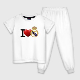 Детская пижама хлопок с принтом Love Real Madrid в Кировске, 100% хлопок |  брюки и футболка прямого кроя, без карманов, на брюках мягкая резинка на поясе и по низу штанин
 | love | real madrid | реал мадрид | спорт | футбол