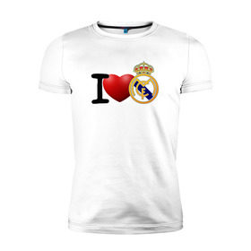 Мужская футболка премиум с принтом Love Real Madrid в Кировске, 92% хлопок, 8% лайкра | приталенный силуэт, круглый вырез ворота, длина до линии бедра, короткий рукав | love | real madrid | реал мадрид | спорт | футбол