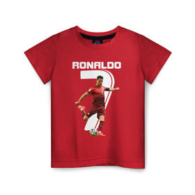 Детская футболка хлопок с принтом Ronaldo в Кировске, 100% хлопок | круглый вырез горловины, полуприлегающий силуэт, длина до линии бедер | роналдо