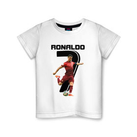 Детская футболка хлопок с принтом Ronaldo в Кировске, 100% хлопок | круглый вырез горловины, полуприлегающий силуэт, длина до линии бедер | роналдо