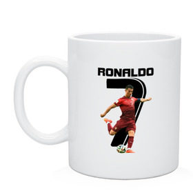 Кружка с принтом Ronaldo в Кировске, керамика | объем — 330 мл, диаметр — 80 мм. Принт наносится на бока кружки, можно сделать два разных изображения | роналдо