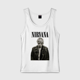 Женская майка хлопок с принтом nirvana t-shirt в Кировске, 95% хлопок, 5% эластан |  | Тематика изображения на принте: kurt cobain | nirvana | гранж | курт кобейн | нирвана