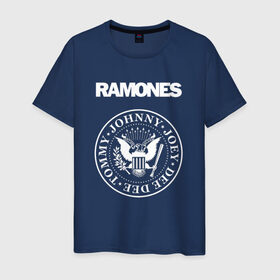 Мужская футболка хлопок с принтом Ramones в Кировске, 100% хлопок | прямой крой, круглый вырез горловины, длина до линии бедер, слегка спущенное плечо. | joey ramone | punk | ramones | панк | рамонес