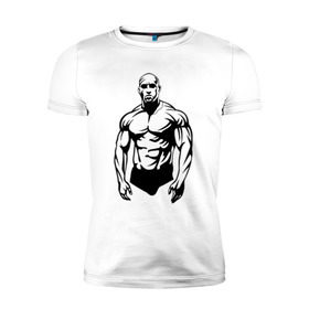 Мужская футболка премиум с принтом Bodybuilding в Кировске, 92% хлопок, 8% лайкра | приталенный силуэт, круглый вырез ворота, длина до линии бедра, короткий рукав | 