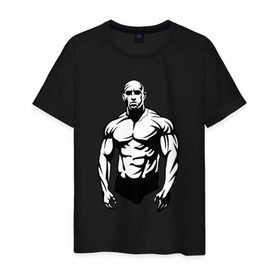 Мужская футболка хлопок с принтом Bodybuilding в Кировске, 100% хлопок | прямой крой, круглый вырез горловины, длина до линии бедер, слегка спущенное плечо. | 