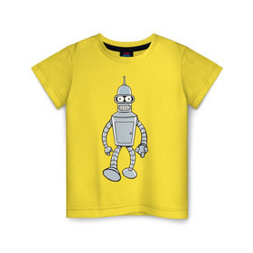 Детская футболка хлопок с принтом BENDER (color) в Кировске, 100% хлопок | круглый вырез горловины, полуприлегающий силуэт, длина до линии бедер | futurama | бендер | футурама