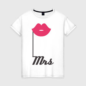 Женская футболка хлопок с принтом Миссис губки в Кировске, 100% хлопок | прямой крой, круглый вырез горловины, длина до линии бедер, слегка спущенное плечо | 