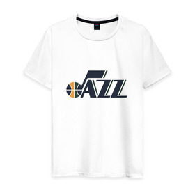 Мужская футболка хлопок с принтом NBA Utah Jazz в Кировске, 100% хлопок | прямой крой, круглый вырез горловины, длина до линии бедер, слегка спущенное плечо. | Тематика изображения на принте: jazz | nba | utah | баскетбол | джазз | нба | юта