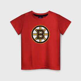Детская футболка хлопок с принтом Boston Bruins в Кировске, 100% хлопок | круглый вырез горловины, полуприлегающий силуэт, длина до линии бедер | boston bruins | nhl | нхл | хоккей