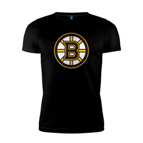 Мужская футболка премиум с принтом Boston Bruins в Кировске, 92% хлопок, 8% лайкра | приталенный силуэт, круглый вырез ворота, длина до линии бедра, короткий рукав | boston bruins | nhl | нхл | хоккей