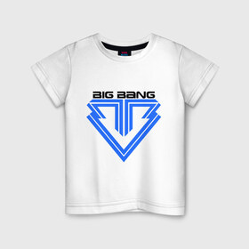 Детская футболка хлопок с принтом Big bang logo в Кировске, 100% хлопок | круглый вырез горловины, полуприлегающий силуэт, длина до линии бедер | big bang | g dragon | k pop | биг бенг | кей поп | корея
