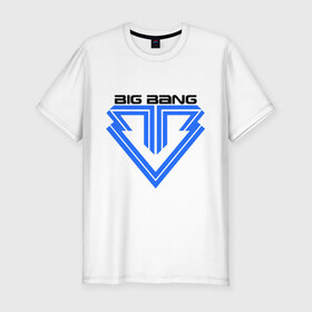 Мужская футболка премиум с принтом Big bang logo в Кировске, 92% хлопок, 8% лайкра | приталенный силуэт, круглый вырез ворота, длина до линии бедра, короткий рукав | big bang | g dragon | k pop | биг бенг | кей поп | корея