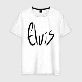 Мужская футболка хлопок с принтом Elvis Aaron Presley в Кировске, 100% хлопок | прямой крой, круглый вырез горловины, длина до линии бедер, слегка спущенное плечо. | elvis aaron presley элвис пресли