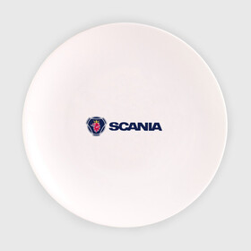 Тарелка 3D с принтом SCANIA в Кировске, фарфор | диаметр - 210 мм
диаметр для нанесения принта - 120 мм | Тематика изображения на принте: scania | грузовик | скания