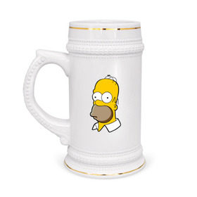 Кружка пивная с принтом Homer в Кировске,  керамика (Материал выдерживает высокую температуру, стоит избегать резкого перепада температур) |  объем 630 мл | homer simpson симпсоны барт гомер