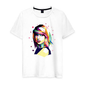 Мужская футболка хлопок с принтом Taylor Swift в Кировске, 100% хлопок | прямой крой, круглый вырез горловины, длина до линии бедер, слегка спущенное плечо. | taylor swift | музыка | тэйлор свифт