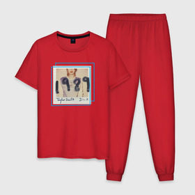 Мужская пижама хлопок с принтом ТС 1989 в Кировске, 100% хлопок | брюки и футболка прямого кроя, без карманов, на брюках мягкая резинка на поясе и по низу штанин
 | Тематика изображения на принте: 1989 | taylor swift | музыка | тэйлор свифт