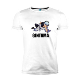 Мужская футболка премиум с принтом Gintama в Кировске, 92% хлопок, 8% лайкра | приталенный силуэт, круглый вырез ворота, длина до линии бедра, короткий рукав | Тематика изображения на принте: gintama саката гинтокиgintama | gintoki | sakatа | гинтама | гинтоки | саката