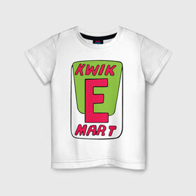 Детская футболка хлопок с принтом KWIK E MART в Кировске, 100% хлопок | круглый вырез горловины, полуприлегающий силуэт, длина до линии бедер | kwik e mart the simpsons симпсоны квик е марк