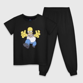 Детская пижама хлопок с принтом Angry Homer в Кировске, 100% хлопок |  брюки и футболка прямого кроя, без карманов, на брюках мягкая резинка на поясе и по низу штанин
 | angry homer simpson симпсон злой гомер барт