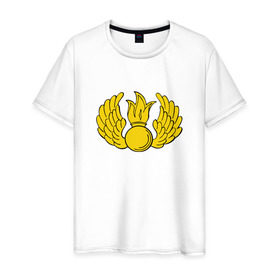 Мужская футболка хлопок с принтом Воздушно-десантные войска в Кировске, 100% хлопок | прямой крой, круглый вырез горловины, длина до линии бедер, слегка спущенное плечо. | 