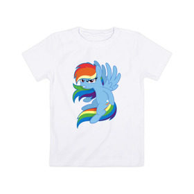 Детская футболка хлопок с принтом Rainbow Dash Angry в Кировске, 100% хлопок | круглый вырез горловины, полуприлегающий силуэт, длина до линии бедер | friendship is magic | my little pony | rainbow dash
