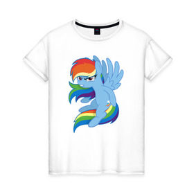 Женская футболка хлопок с принтом Rainbow Dash Angry в Кировске, 100% хлопок | прямой крой, круглый вырез горловины, длина до линии бедер, слегка спущенное плечо | friendship is magic | my little pony | rainbow dash