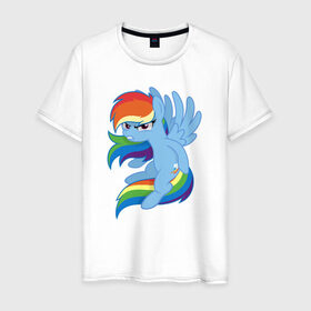 Мужская футболка хлопок с принтом Rainbow Dash Angry в Кировске, 100% хлопок | прямой крой, круглый вырез горловины, длина до линии бедер, слегка спущенное плечо. | friendship is magic | my little pony | rainbow dash