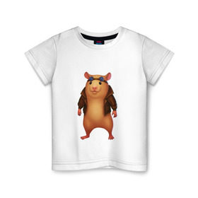 Детская футболка хлопок с принтом Хомяк в Кировске, 100% хлопок | круглый вырез горловины, полуприлегающий силуэт, длина до линии бедер | арт | животные | зверь | няша | смешное | хомяк | хомячок