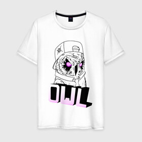 Мужская футболка хлопок с принтом OWL в Кировске, 100% хлопок | прямой крой, круглый вырез горловины, длина до линии бедер, слегка спущенное плечо. | 