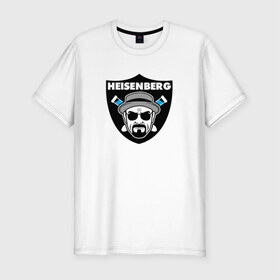 Мужская футболка премиум с принтом Heisenberg Raiders в Кировске, 92% хлопок, 8% лайкра | приталенный силуэт, круглый вырез ворота, длина до линии бедра, короткий рукав | breaking bad | во все тяжкие | гайзенберг | сериал