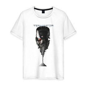 Мужская футболка хлопок с принтом Терминатор в Кировске, 100% хлопок | прямой крой, круглый вырез горловины, длина до линии бедер, слегка спущенное плечо. | genisys | terminator | арнольд | генезис | терминатор | шварцнеггер