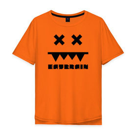 Мужская футболка хлопок Oversize с принтом Eatbrain Logo в Кировске, 100% хлопок | свободный крой, круглый ворот, “спинка” длиннее передней части | eatbrain | music | для любителей жирного neurofunk звучания.drum