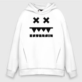 Мужское худи Oversize хлопок с принтом Eatbrain Logo в Кировске, френч-терри — 70% хлопок, 30% полиэстер. Мягкий теплый начес внутри —100% хлопок | боковые карманы, эластичные манжеты и нижняя кромка, капюшон на магнитной кнопке | eatbrain | music | для любителей жирного neurofunk звучания.drum