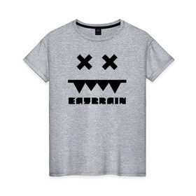 Женская футболка хлопок с принтом Eatbrain Logo в Кировске, 100% хлопок | прямой крой, круглый вырез горловины, длина до линии бедер, слегка спущенное плечо | eatbrain | music | для любителей жирного neurofunk звучания.drum