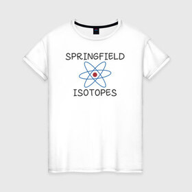Женская футболка хлопок с принтом Springfield isotopes в Кировске, 100% хлопок | прямой крой, круглый вырез горловины, длина до линии бедер, слегка спущенное плечо | 