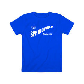 Детская футболка хлопок с принтом Springfield isotopes в Кировске, 100% хлопок | круглый вырез горловины, полуприлегающий силуэт, длина до линии бедер | springfield isotopes симпсоны simpsons homer