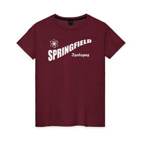 Женская футболка хлопок с принтом Springfield isotopes в Кировске, 100% хлопок | прямой крой, круглый вырез горловины, длина до линии бедер, слегка спущенное плечо | springfield isotopes симпсоны simpsons homer