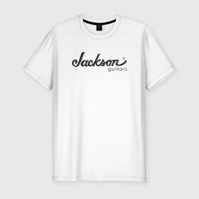 Мужская футболка премиум с принтом Jackson logo в Кировске, 92% хлопок, 8% лайкра | приталенный силуэт, круглый вырез ворота, длина до линии бедра, короткий рукав | guitars | jackson | music | гитары | музыка
