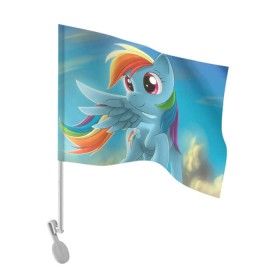 Флаг для автомобиля с принтом My littlle pony в Кировске, 100% полиэстер | Размер: 30*21 см | littlle | littlle pony | pony | пони