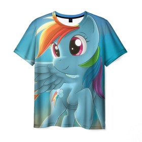 Мужская футболка 3D с принтом My littlle pony в Кировске, 100% полиэфир | прямой крой, круглый вырез горловины, длина до линии бедер | littlle | littlle pony | pony | пони
