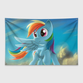Флаг-баннер с принтом My littlle pony в Кировске, 100% полиэстер | размер 67 х 109 см, плотность ткани — 95 г/м2; по краям флага есть четыре люверса для крепления | littlle | littlle pony | pony | пони