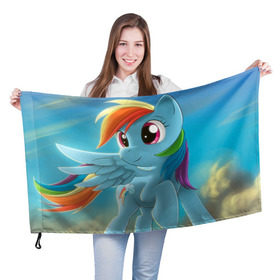 Флаг 3D с принтом My littlle pony в Кировске, 100% полиэстер | плотность ткани — 95 г/м2, размер — 67 х 109 см. Принт наносится с одной стороны | littlle | littlle pony | pony | пони