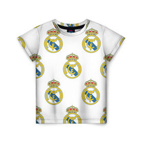 Детская футболка 3D с принтом Real Madrid в Кировске, 100% гипоаллергенный полиэфир | прямой крой, круглый вырез горловины, длина до линии бедер, чуть спущенное плечо, ткань немного тянется | real madrid | реал мадрид | спорт | фк | футбол
