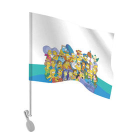 Флаг для автомобиля с принтом Симпсоны в Кировске, 100% полиэстер | Размер: 30*21 см | гомер
