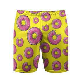 Мужские шорты 3D спортивные с принтом Пончики в Кировске,  |  | donut | simpsons | паттерн | пончик