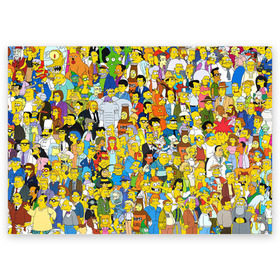 Поздравительная открытка с принтом Симпсоны в Кировске, 100% бумага | плотность бумаги 280 г/м2, матовая, на обратной стороне линовка и место для марки
 | гомер