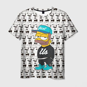 Мужская футболка 3D с принтом Барт Симпсон в Кировске, 100% полиэфир | прямой крой, круглый вырез горловины, длина до линии бедер | bart |   |  bart simpson |  jo jo |  simpsons |  the simpsons |  симпсоны | барт | барт симпсон | джо джо